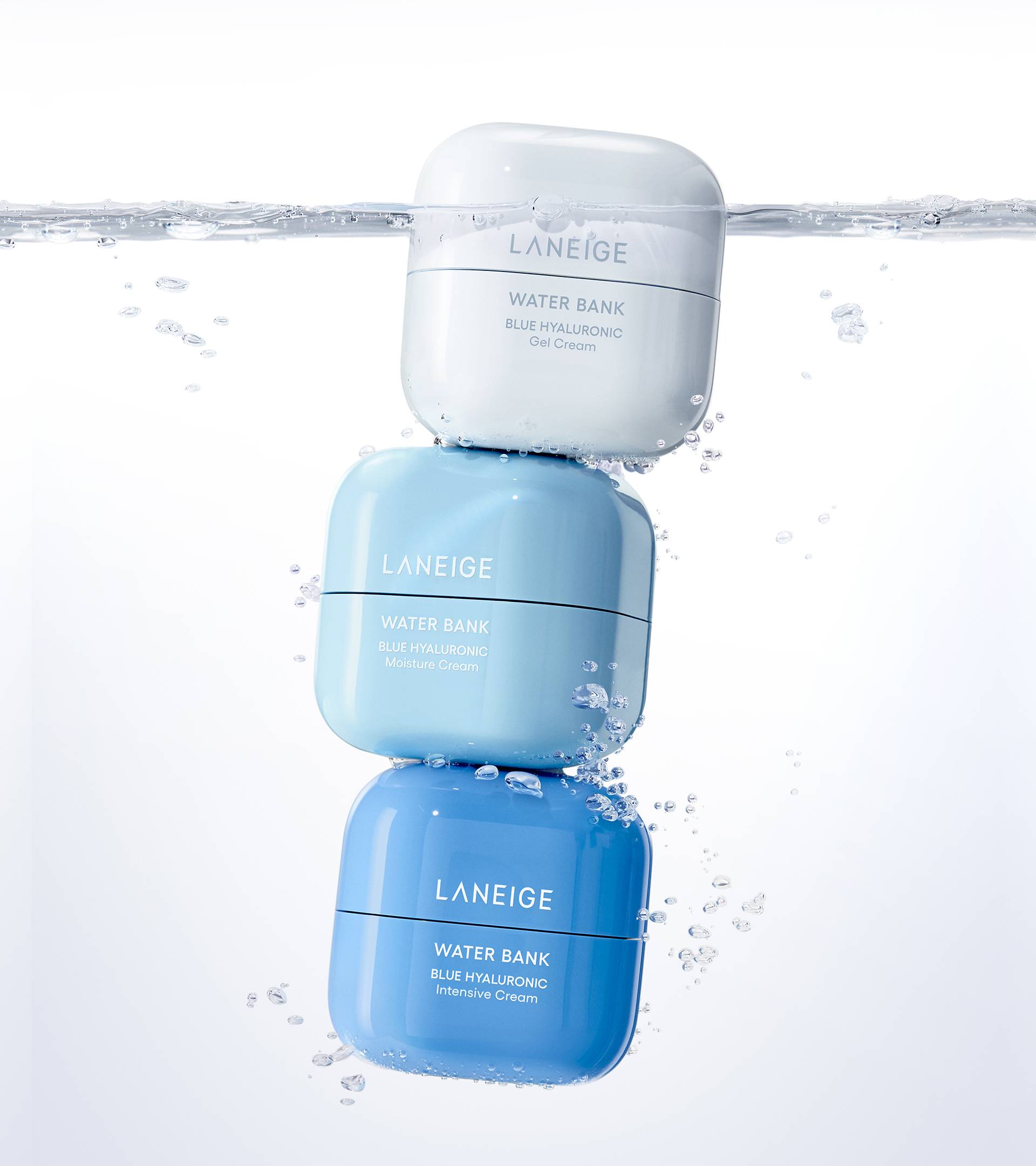 Water Bank blue hyaluronic series - cream moisturizer, gel moisturizer, intensive moisturizer
